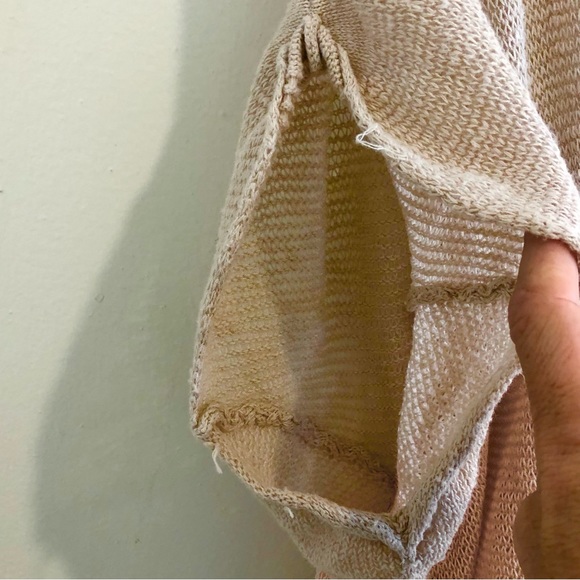 Free People Oversized Stretch Cheese-Cloth Top Cut/Cuffed Dolman Sleeves Size XS - Picture 9 of 15